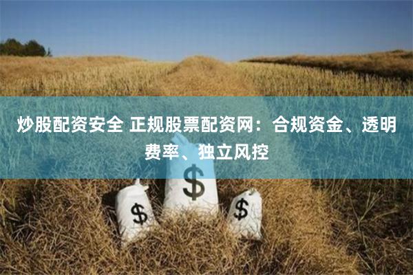 炒股配资安全 正规股票配资网：合规资金、透明费率、独立风控